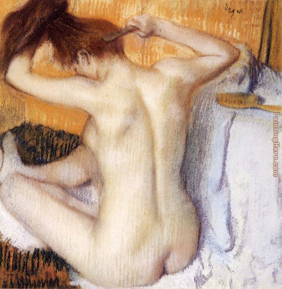 Woman Combing Her Hair painting - Edgar Degas Woman Combing Her Hair art painting